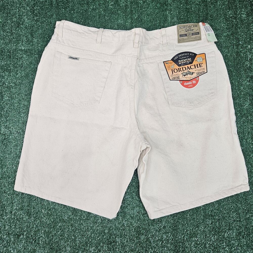 Vintage Jordache Deadstock Shorts Adult Sz 42 Off White 10" Ins Mens NWT